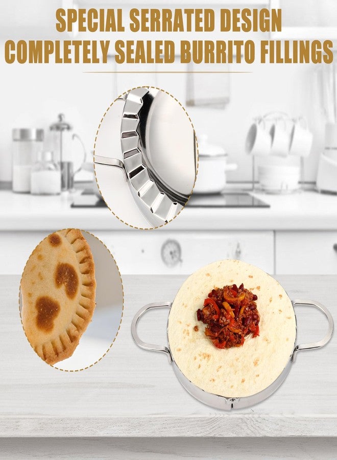 Sinbana Tortilla Crimper Sealer, Stainless Steel Tortilla Crimper Sealer with Filling Spoon Practical Kitchen Burrito Maker Suitable for 6in/15cm Dumplings Tacos Pasties Quesadillas - Image 5